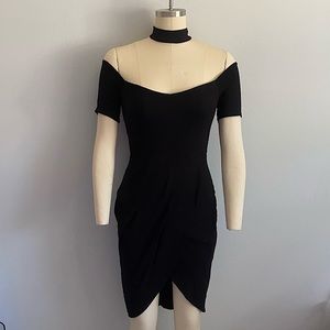 Black Sexy Off-the-Shoulder Clubbing Dress, Size Extra Small